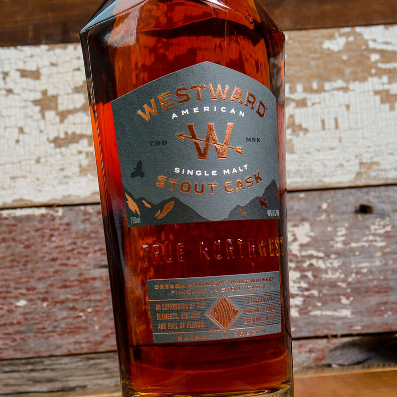 Westward Single Malt Stout Cask Whiskey 750ml.