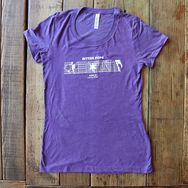 Women's Cut Map T-Shirt Purple