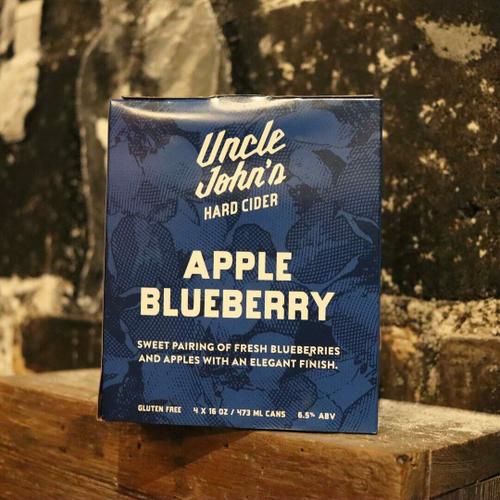 Uncle John's Apple Blueberry Cider 16 FL. OZ. 4PK Cans