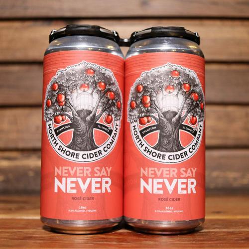 North Shore Cider Never Say Never Rose Cider 16 FL. OZ. 4PK Cans
