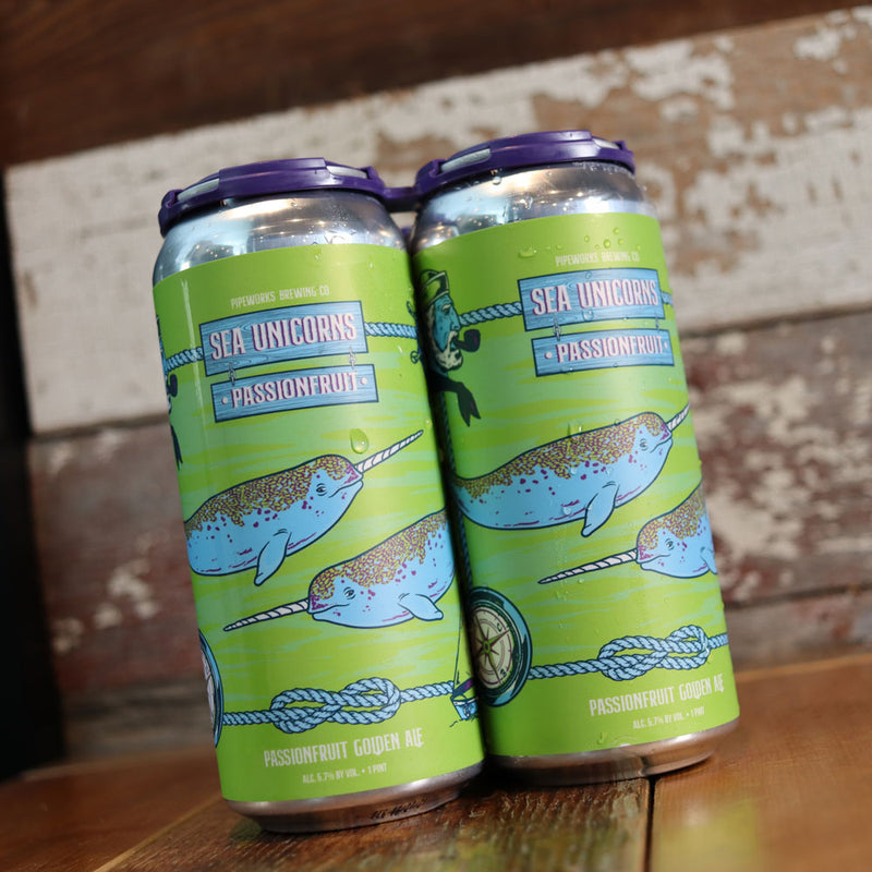 Pipeworks Sea Unicorns Passionfruit Golden Ale 16 FL. OZ. 4PK Cans