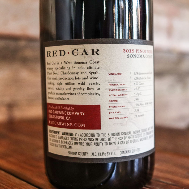 Red Car Pinot Noir Sonoma California 750ml