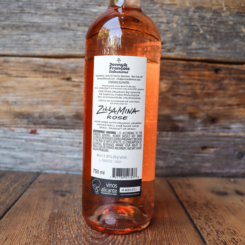 Zillamina Organic Spanish Rose Wine Spain 750ml.