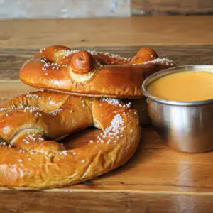 two bavarian pretzels square