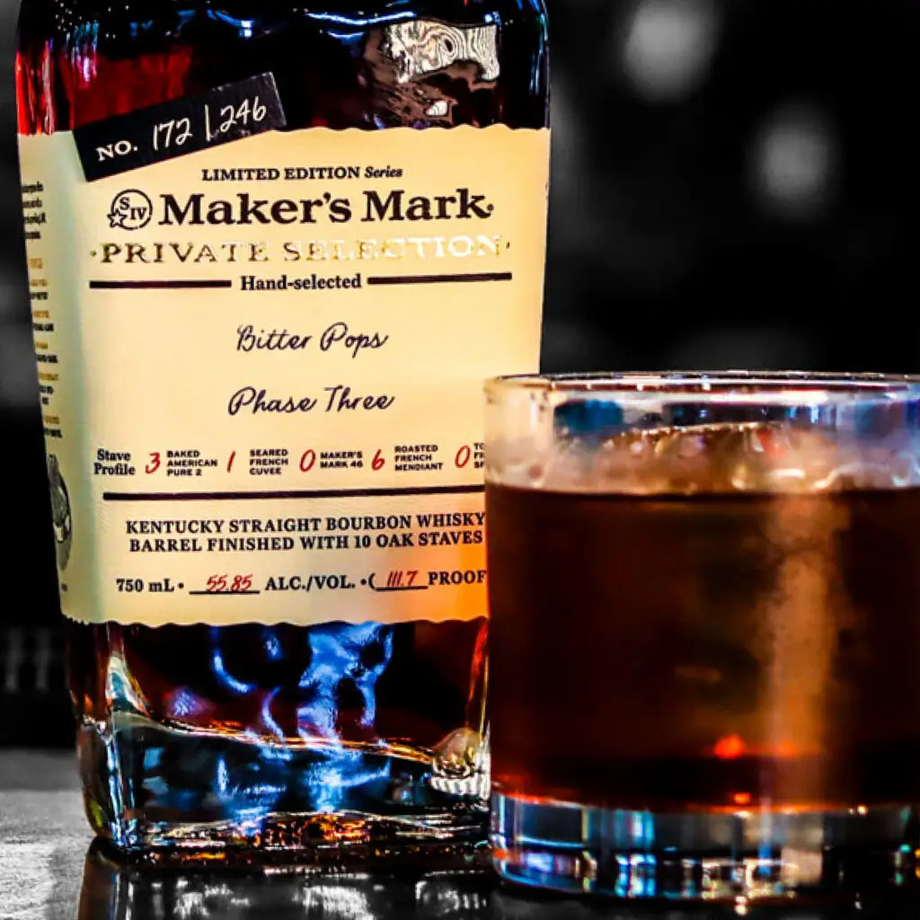 maker's mark & old fashioned Bitter Pops Phase Three Collaboration Single Barrel Pick